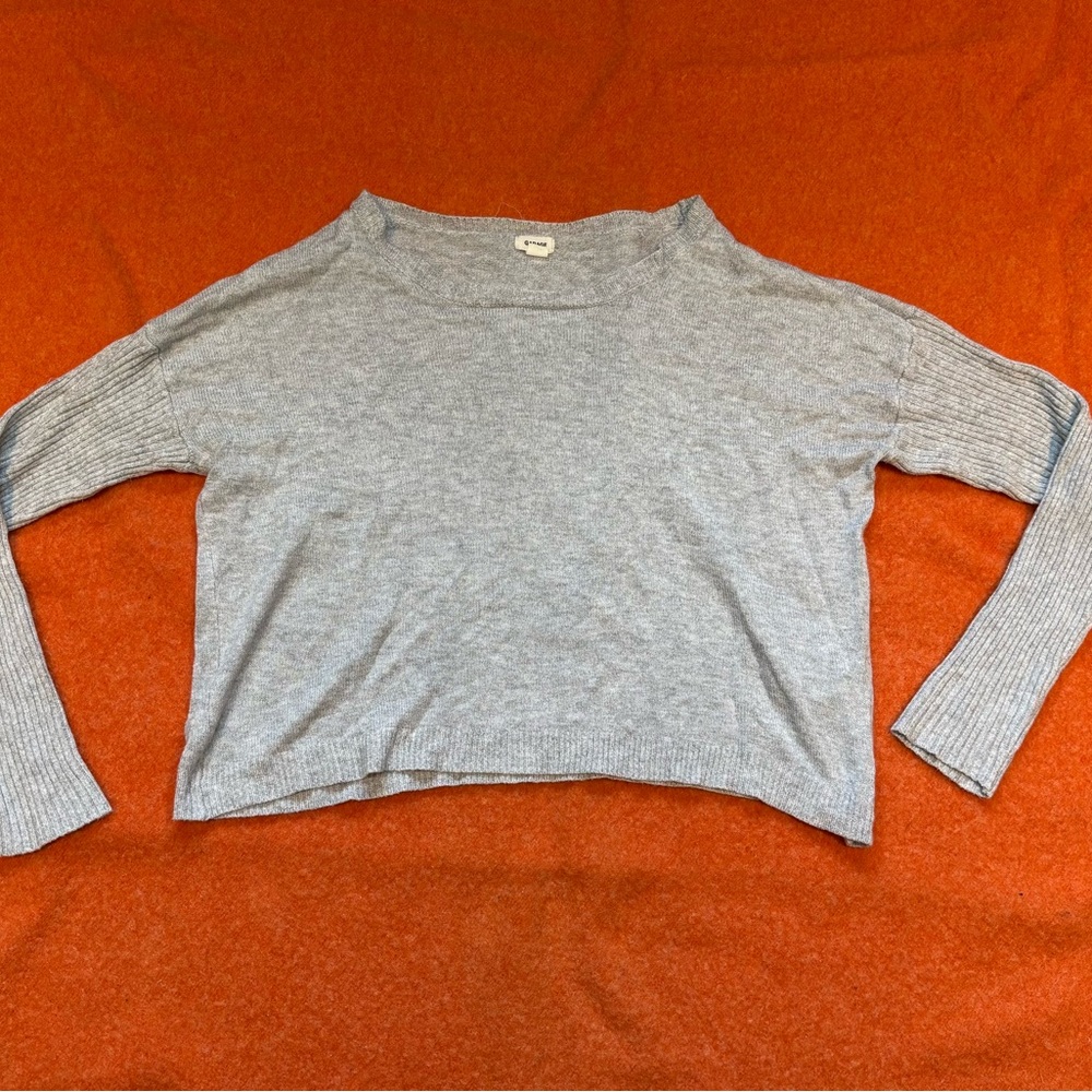 Garage Light Gray Knit Long Sleeve Pullover